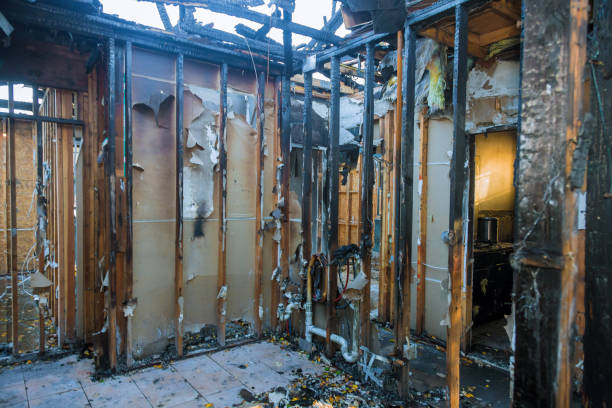 Professional Fire Damage Restoration technician working in Jefferson, OH